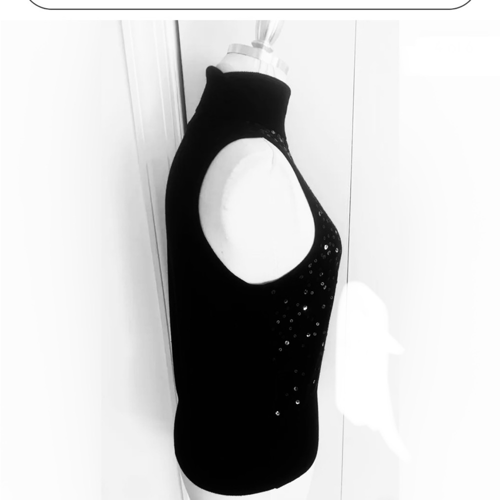 Cinq A Sept Sequin Knit Turtleneck Top Cotton Wool - image 3